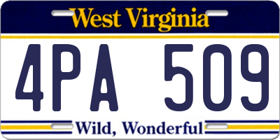 WV license plate 4PA509