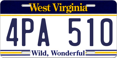 WV license plate 4PA510