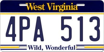 WV license plate 4PA513