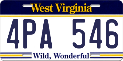 WV license plate 4PA546