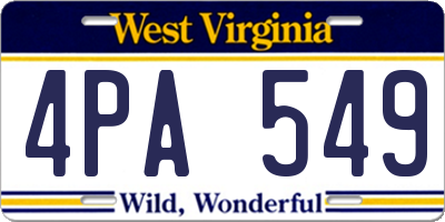 WV license plate 4PA549