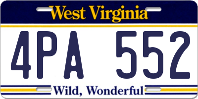 WV license plate 4PA552