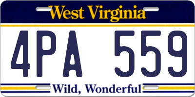 WV license plate 4PA559