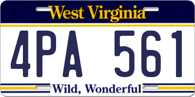 WV license plate 4PA561