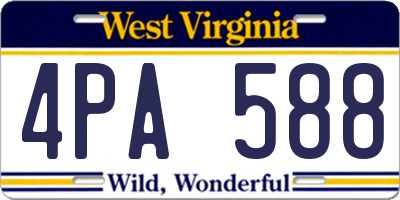 WV license plate 4PA588