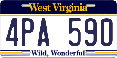 WV license plate 4PA590
