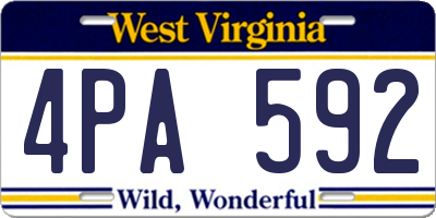 WV license plate 4PA592
