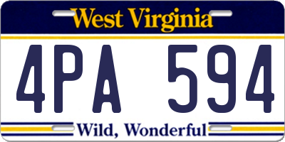 WV license plate 4PA594