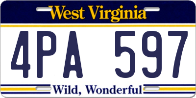 WV license plate 4PA597