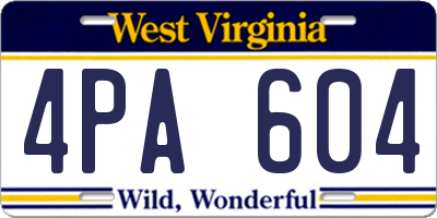 WV license plate 4PA604