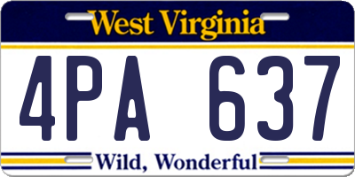 WV license plate 4PA637