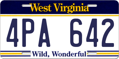 WV license plate 4PA642