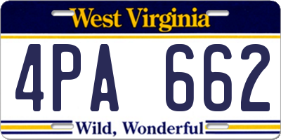 WV license plate 4PA662