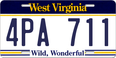 WV license plate 4PA711