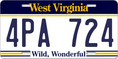 WV license plate 4PA724