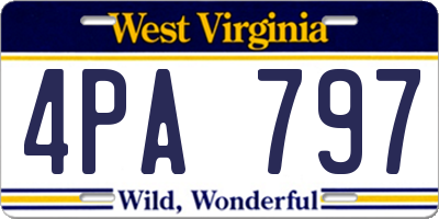WV license plate 4PA797