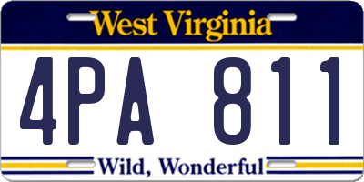 WV license plate 4PA811