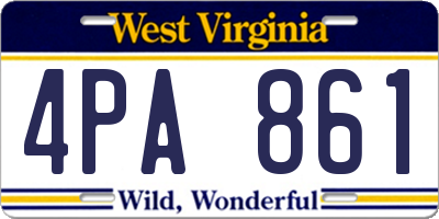 WV license plate 4PA861