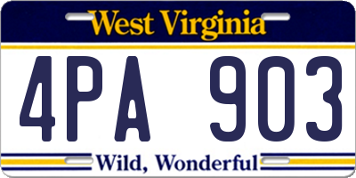 WV license plate 4PA903