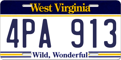 WV license plate 4PA913