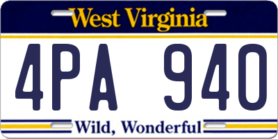 WV license plate 4PA940