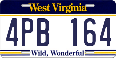 WV license plate 4PB164