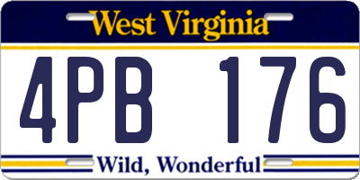 WV license plate 4PB176