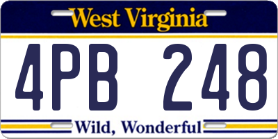 WV license plate 4PB248