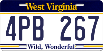 WV license plate 4PB267