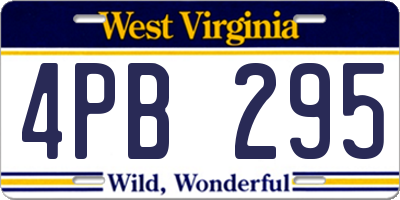 WV license plate 4PB295