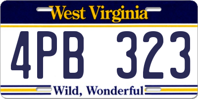 WV license plate 4PB323