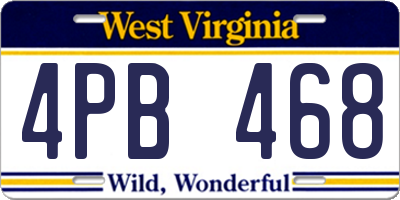 WV license plate 4PB468