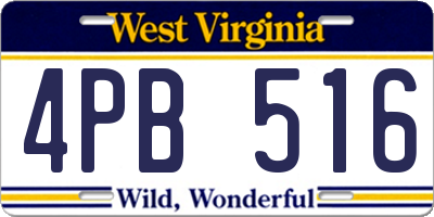 WV license plate 4PB516