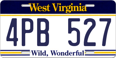 WV license plate 4PB527