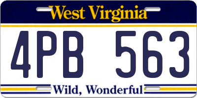 WV license plate 4PB563