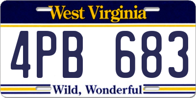 WV license plate 4PB683