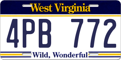 WV license plate 4PB772
