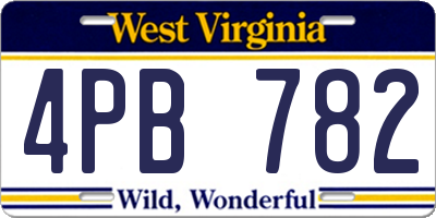 WV license plate 4PB782