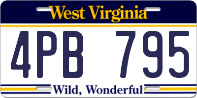 WV license plate 4PB795