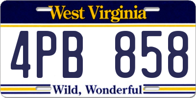 WV license plate 4PB858