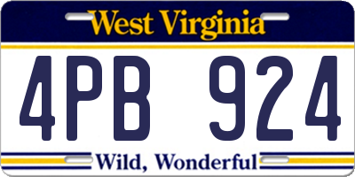 WV license plate 4PB924