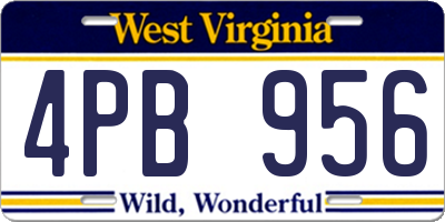 WV license plate 4PB956