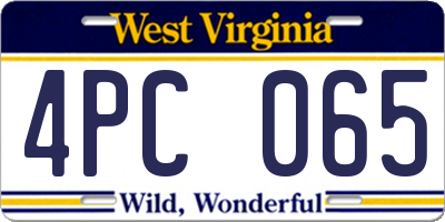 WV license plate 4PC065