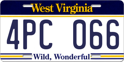 WV license plate 4PC066