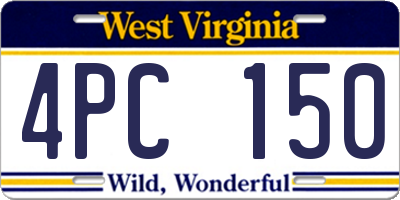 WV license plate 4PC150