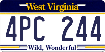 WV license plate 4PC244