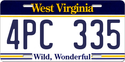 WV license plate 4PC335