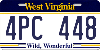 WV license plate 4PC448