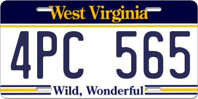 WV license plate 4PC565
