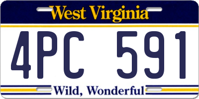 WV license plate 4PC591